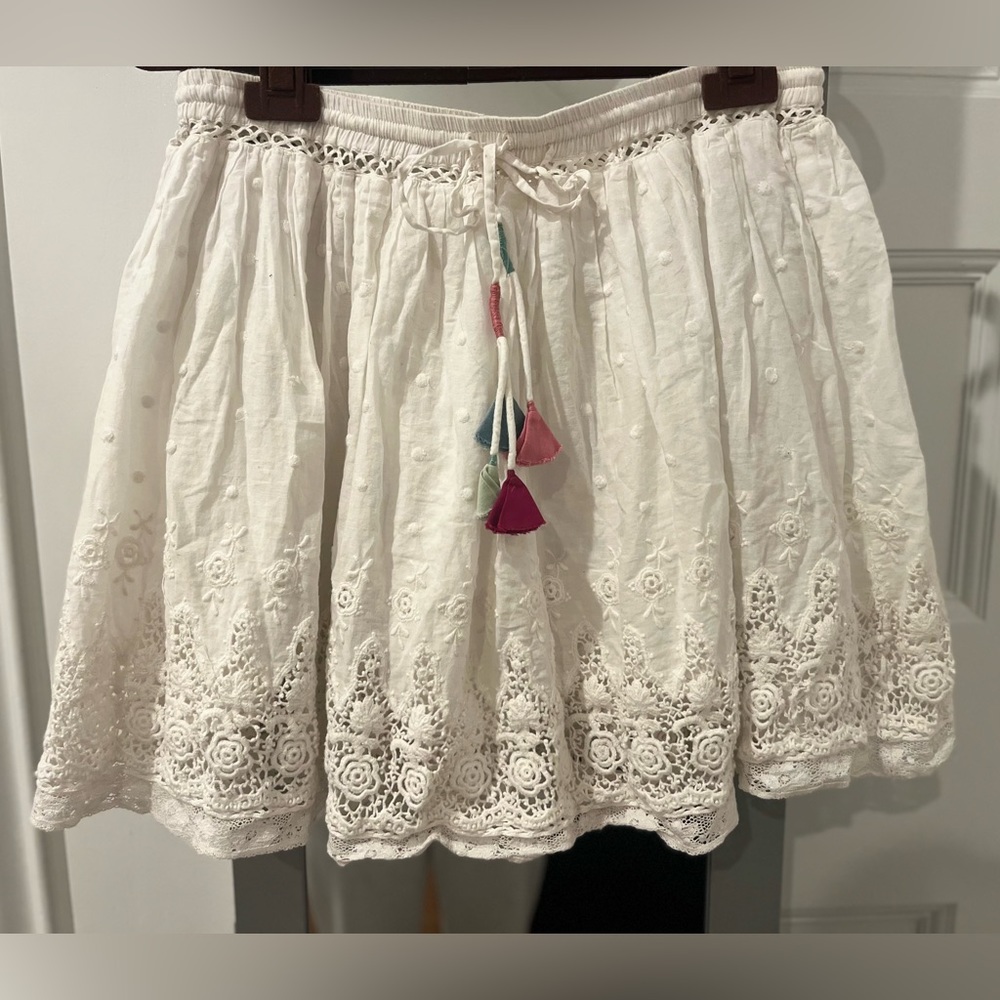 Love shack fancy mini skirt